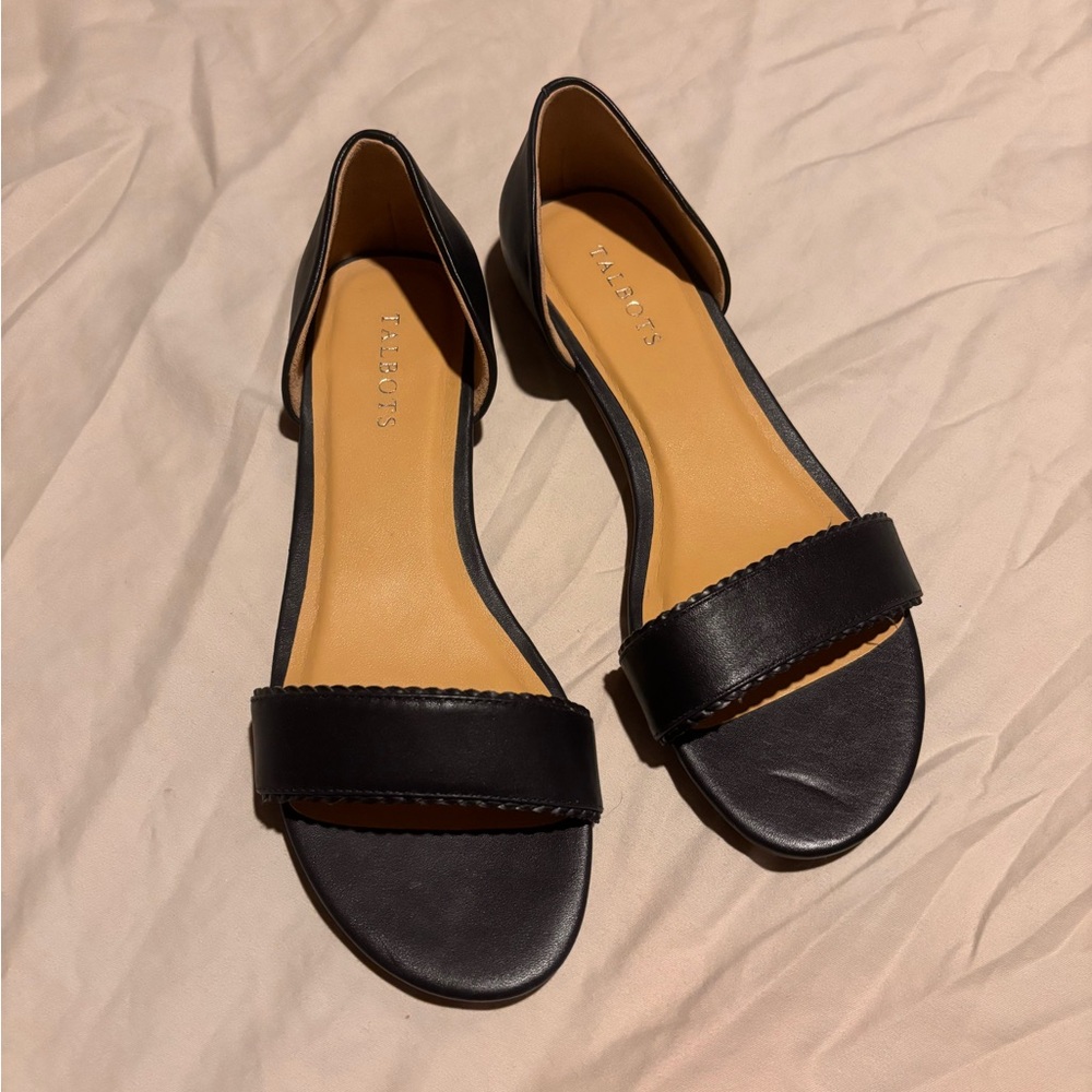 Talbots Navy Leather Flats